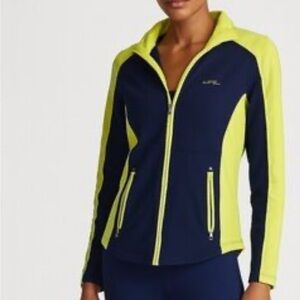 Lauren Ralph Lauren Navy and Neon Yellow Jacket with matching shirt